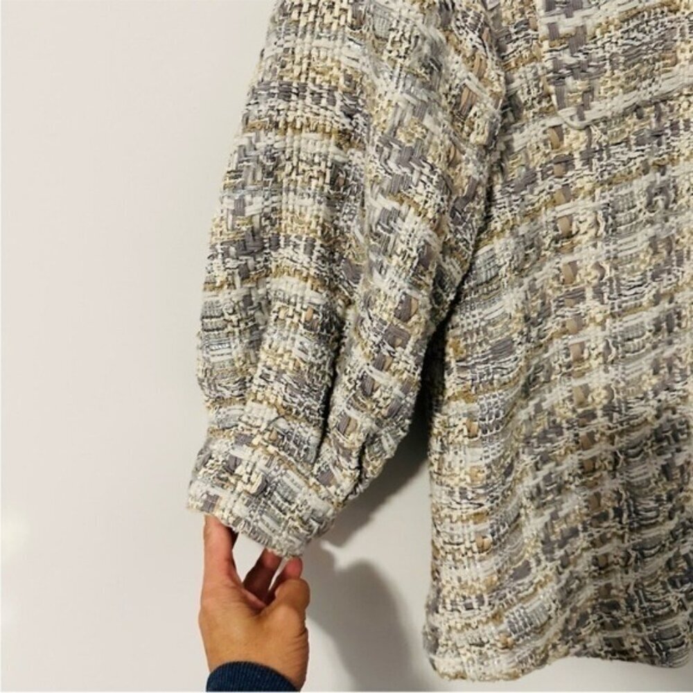 My Little Mushroom Biu Oversized Tweet Cozy Tweed Button Coat Womens Size XS - Picture 5 of 11